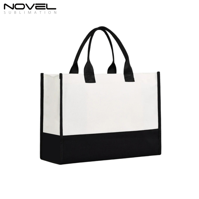 New Arrival Sublimation Blank Wide Bottom Shopping Linen Bag Reusable Custom Tote Bag