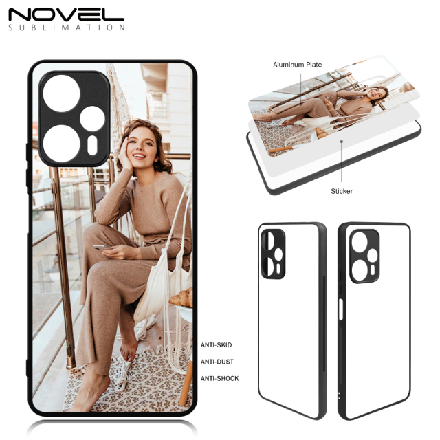 Smooth Sides!!! Sublimation Blank 2D TPU Phone Case Cover With Metal Insert For Redmi Note 12 Turbo