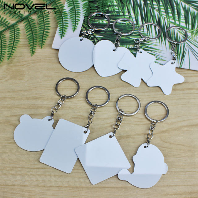 New Arrival Sublimation Aluminium Double Sided Print Keyring DIY Keychain