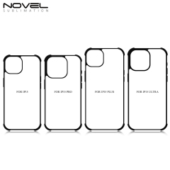 Strong Protection! For iPhone 15 Series Four Corner Anti-drop 2D TPU Phone Case Cover With Metal Insert For Sublimation Printing
