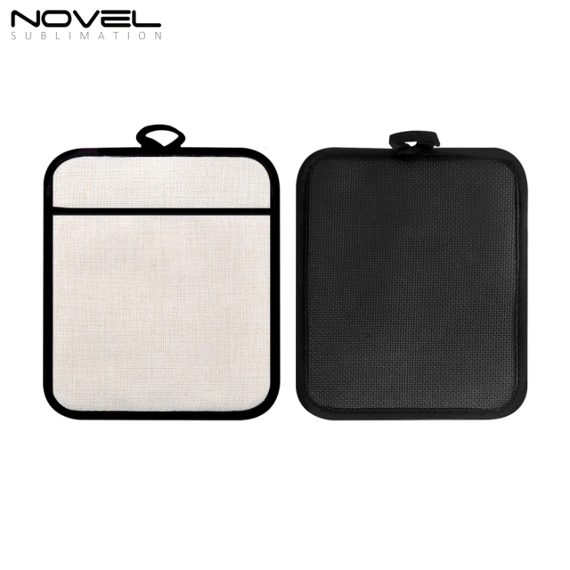 New Arrival Sublimation Blank Cotton Linene Heat Insulation Mat with Black Overlock