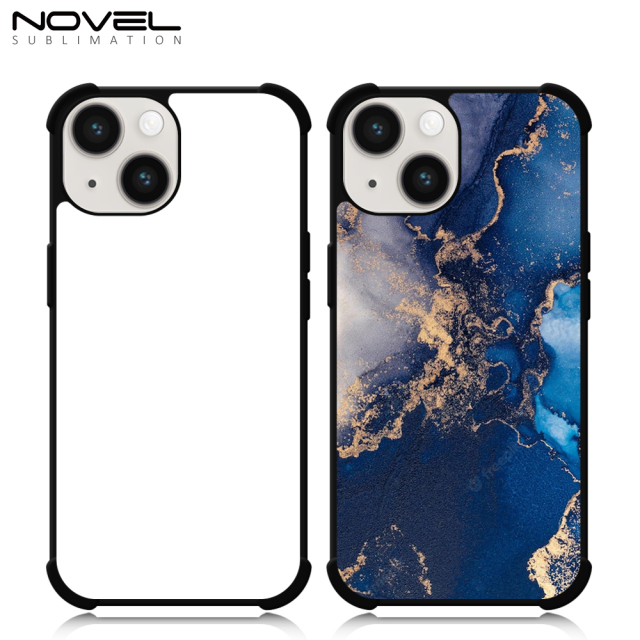 Strong Protection! For iPhone 15 Series Four Corner Anti-drop 2D TPU Phone Case Cover With Metal Insert For Sublimation Printing