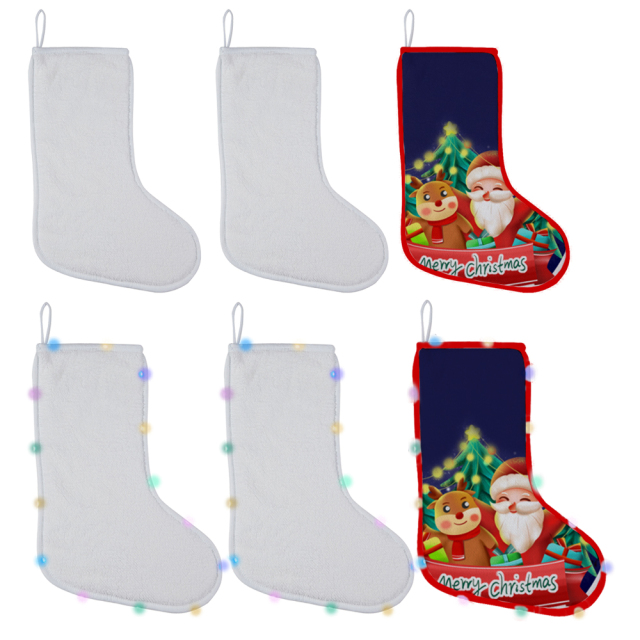 Xmas Socks Hanging Ornaments Christmas Stocking For Decoration with LED Light
