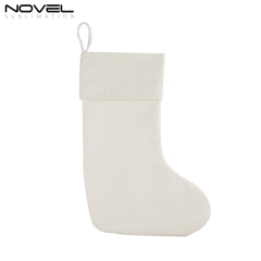 Xmas 300g Cotton Linen Socks Hanging Ornaments Christmas Stocking For Decoration