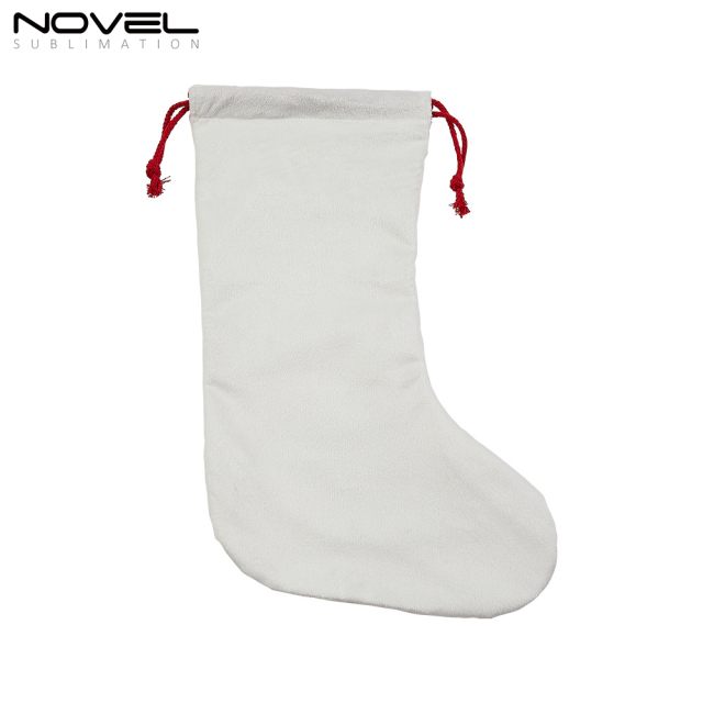 Xmas Drawstring Pockets Socks with Hanging Ornaments Christmas Stocking For Decoration