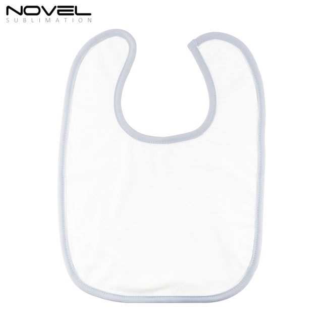 Sublimation Colorful Polyester and Terry Cloth Baby Bibs With Velcro Fastening