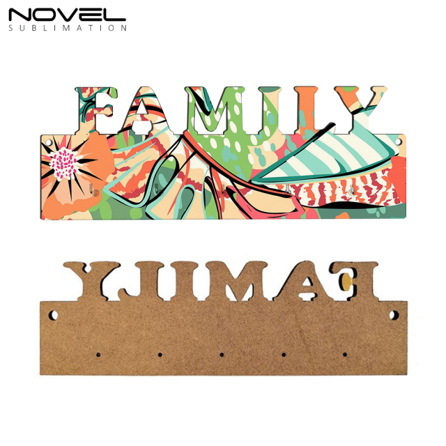 Sublimation MDF LOVE HOME FAMILY Shape Key Hanging Single Side Printing