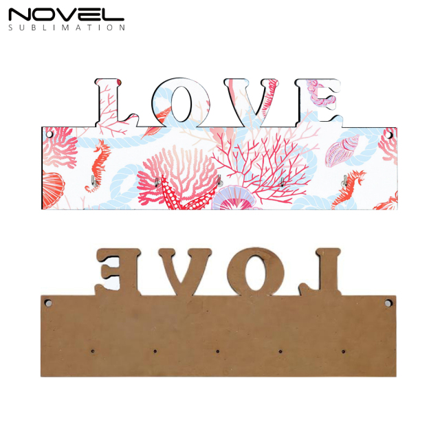 Sublimation MDF LOVE HOME FAMILY Shape Key Hanging Single Side Printing