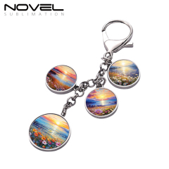 Sublimation Metal Keyring Custom Charms Set Keychain Family Photo Keychain Tag