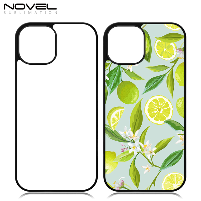 For iPhone 15/14/12/7/8 Sublimation 2D PC Hard Plastic Phone Case With Metal Insert
