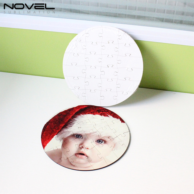 NSPZ-008 Personalized Round MDF Puzzle 24p