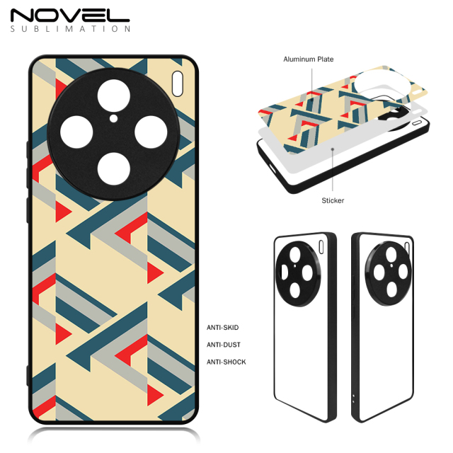 For Vivo X100 Pro 5G DIY Logo Sublimation Blank 2D TPU Phone Case With Aluminum Insert