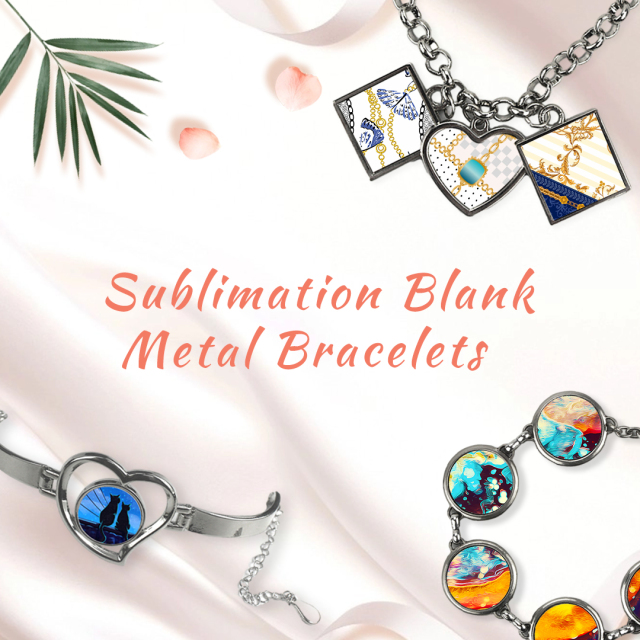 Sublimation Zinc Alloy Bracelets Custom Charm Bracelets Collection Fashion Jewelry