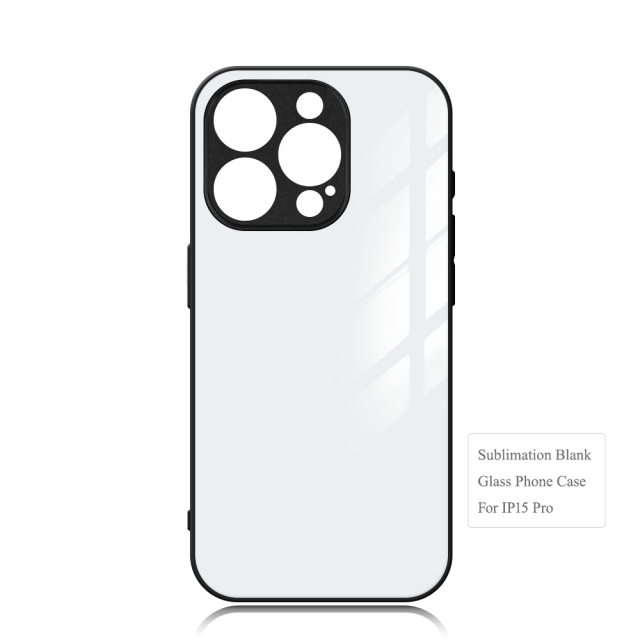 Sublimation TPU Tempered Glass Case Cover For iPhone 15 Series with Fine Camera Hole