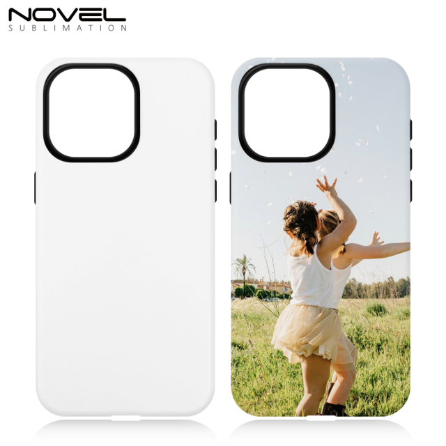 New Arrival 2in1 3D Film case Sublimation cover customized DIY Cell Phone case for iPhone 14/iPhone 15 series
