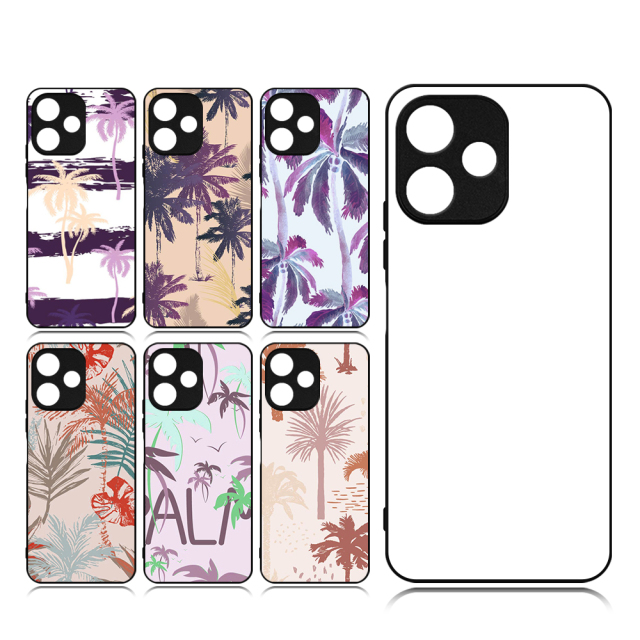 Smooth Sides!!! Sublimation Blank 2D TPU Phone Case Cover With Metal Insert for Redmi Note 8 Pro,Note 11 Pro,Note 12 R/Redmi 12 5G,Note 12S 4G
