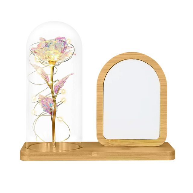 New Arrival Atmosphere Light Photo Frame Table Setting Bamboo Crafts Sublimation Blanks Aluminum Photo Frame