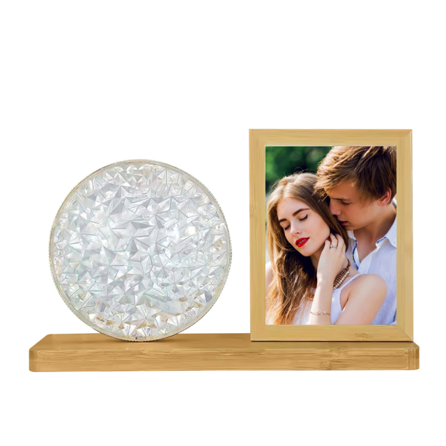 New Arrival Atmosphere Light Photo Frame Table Setting Bamboo Crafts Sublimation Blanks Aluminum Photo Frame