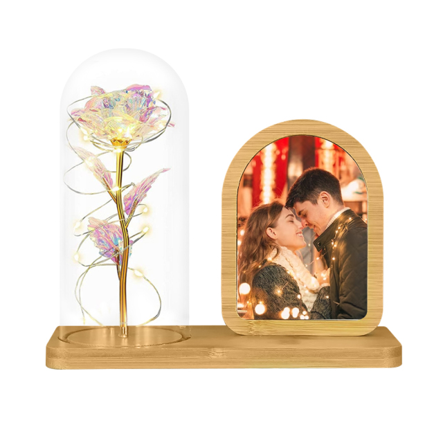 New Arrival Atmosphere Light Photo Frame Table Setting Bamboo Crafts Sublimation Blanks Aluminum Photo Frame