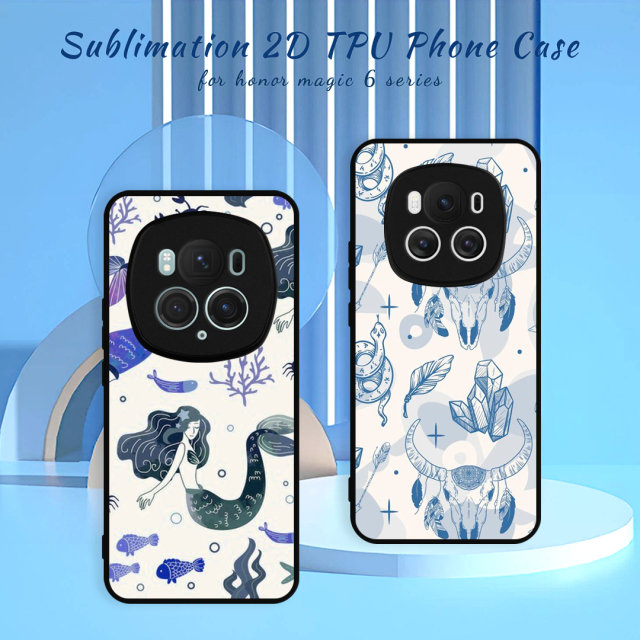 Smooth Sides!!! For Honor Magic 6,Magic 6 Pro Series Sublimation Blank 2D TPU Phone Case With Aluminum Insert