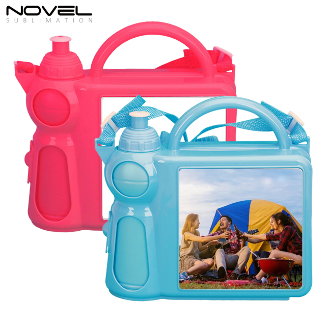 Sublimation Plastic Water Bottle Set Kid Portable 2 in1 Lunch Box and Kettle