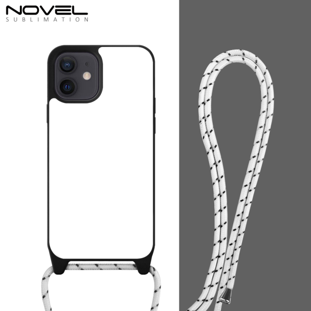 New Arrival 2D TPU+PC Sublimation Phone Cases  with Aluminum Sheet & Colorful Ropes