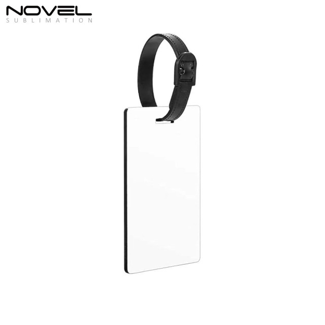 Sublimation MDF Luggage Tags Blanks White Blank Travel Bag Baggage Tags with Strap Double Side Printable