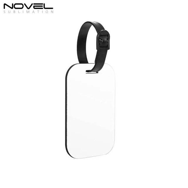 Sublimation MDF Luggage Tags Blanks White Blank Travel Bag Baggage Tags with Strap Double Side Printable