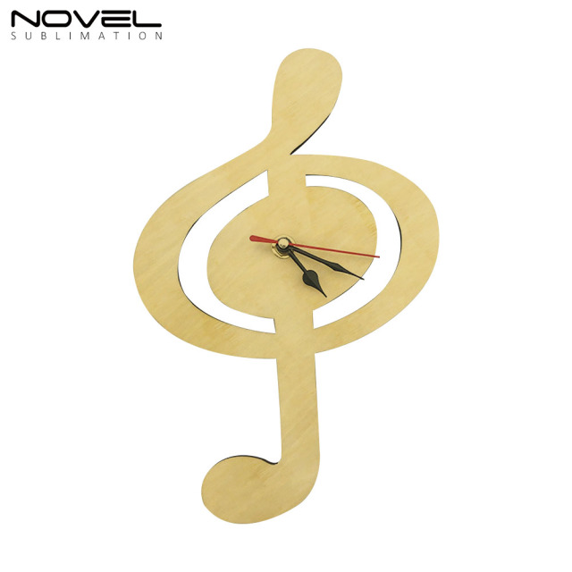 Sublimation Wood Clock-musical Note Wall Clocks Modern Interior Design Home Decoration