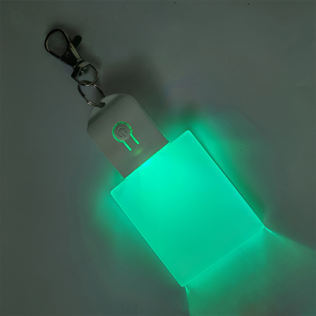 New Arrival Sublimation Transparent Acrylic LED Light Single Sided Print Keyring DIY Keychain