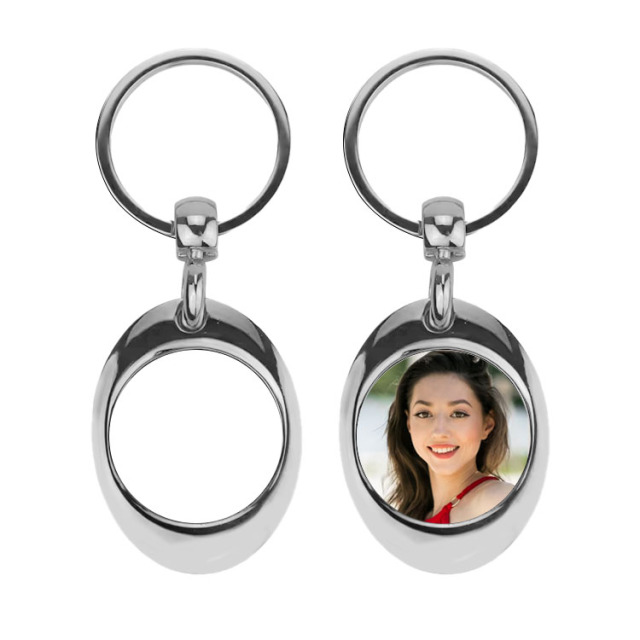 Token Key Chain Metal Magnet Keychains Dye Sublimation Blanks Stainless steel Pendants Gifts Bag Charms Accessories