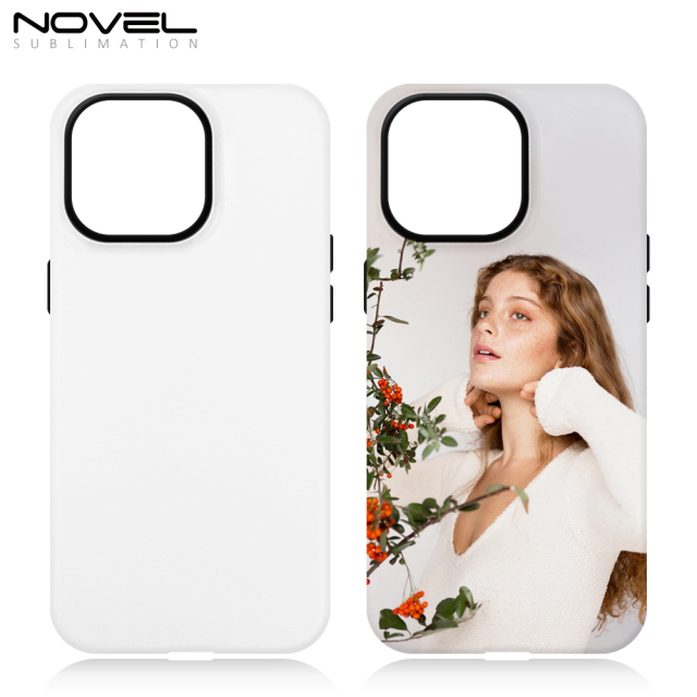 New arrival Sublimation 3D 2in1 Magsafe Phone Case For iPhone 13,14,15 Series Support Wireless Charging