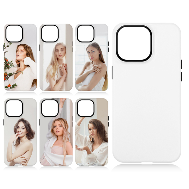 New arrival Sublimation 3D 2in1 Magsafe Phone Case For iPhone 13,14,15 Series Support Wireless Charging