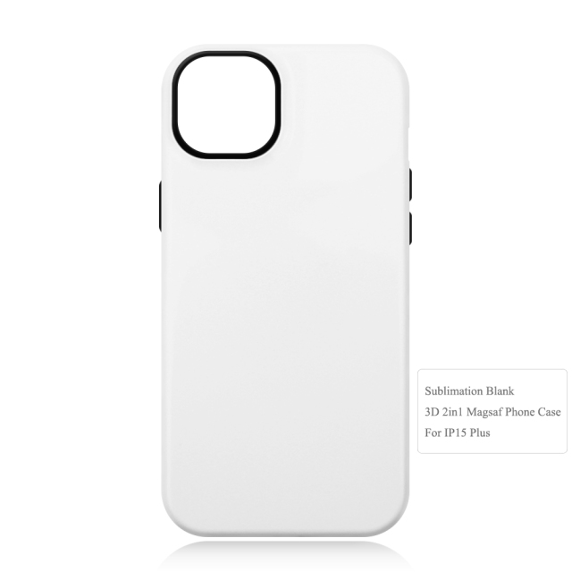 New arrival Sublimation 3D 2in1 Magsafe Phone Case For iPhone 13,14,15 Series Support Wireless Charging