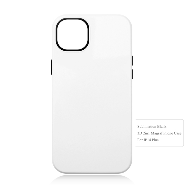 New arrival Sublimation 3D 2in1 Magsafe Phone Case For iPhone 13,14,15 Series Support Wireless Charging