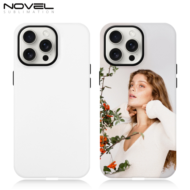 New arrival Sublimation 3D 2in1 Magsafe Phone Case For iPhone 13,14,15 Series Support Wireless Charging