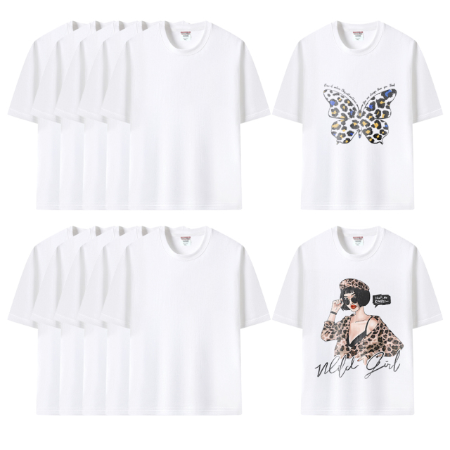 Sublimation Blank Cotton T-shirt for Kids,Women,Men White T-shirt Modal T-shirt