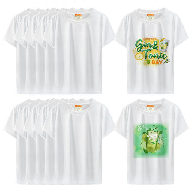 Sublimation Blank Polyester T-shirt for Kids,Women,Men White T-shirt Sport T-shirt