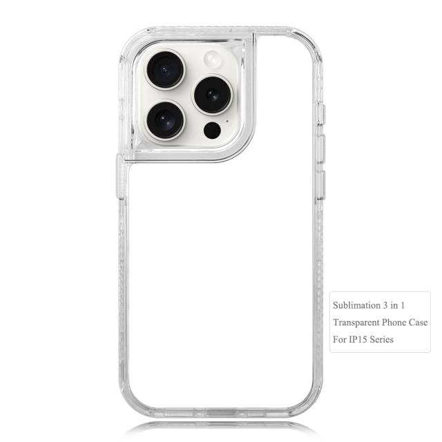 New arrival Sublimation 2D 3in1 Transparent Phone Case For iPhone 15,14,12 Series