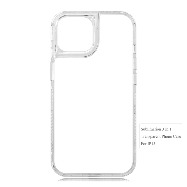 New arrival Sublimation 2D 3in1 Transparent Phone Case For iPhone 15,14,12 Series