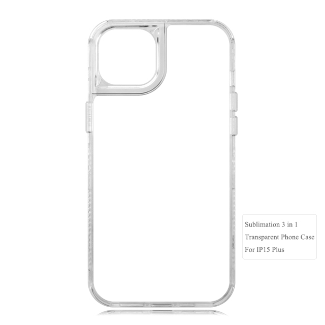 New arrival Sublimation 2D 3in1 Transparent Phone Case For iPhone 15,14,12 Series