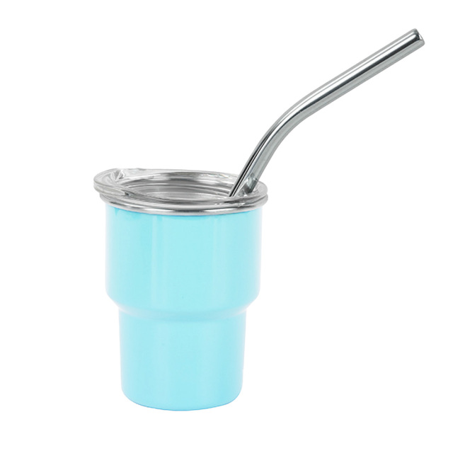 New Arrival 2oz/3oz Sublimation Stainless Steel Mug Mini Tumbler Shot Glass with Straw and Lid