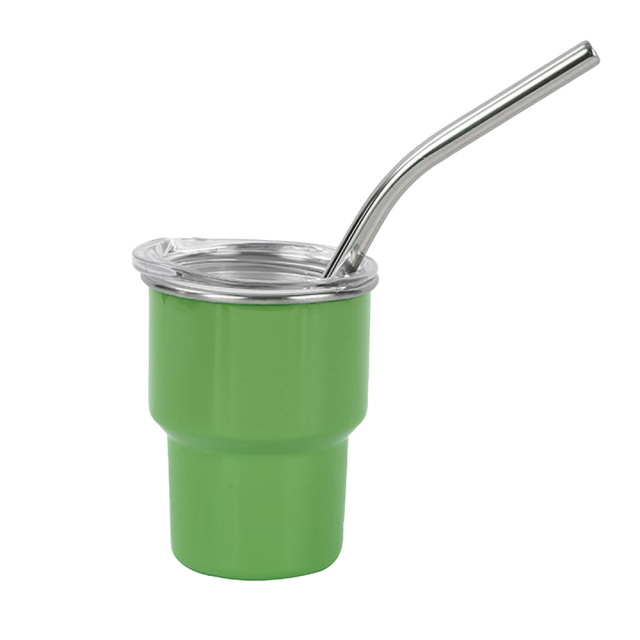 New Arrival 2oz/3oz Sublimation Stainless Steel Mug Mini Tumbler Shot Glass with Straw and Lid