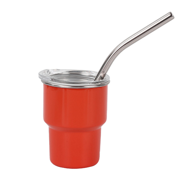 New Arrival 2oz/3oz Sublimation Stainless Steel Mug Mini Tumbler Shot Glass with Straw and Lid