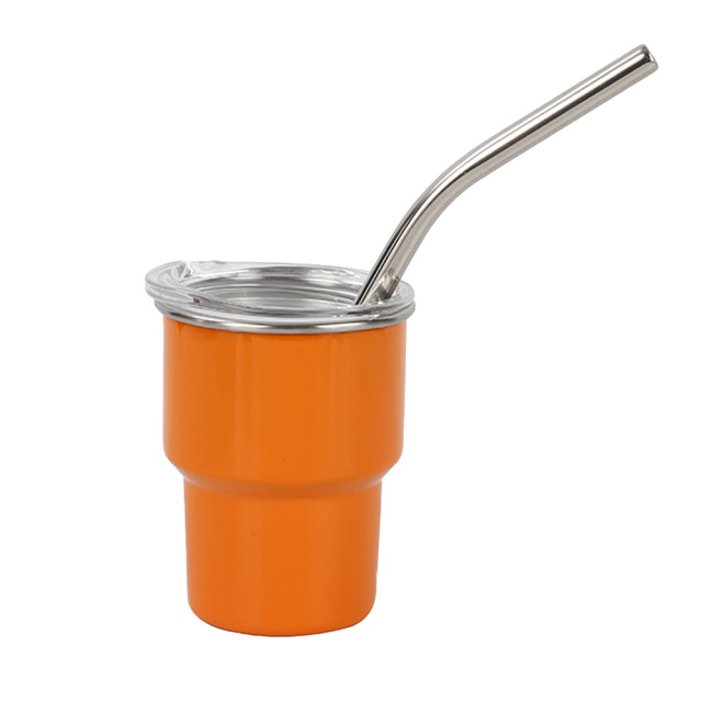 New Arrival 2oz/3oz Sublimation Stainless Steel Mug Mini Tumbler Shot Glass with Straw and Lid