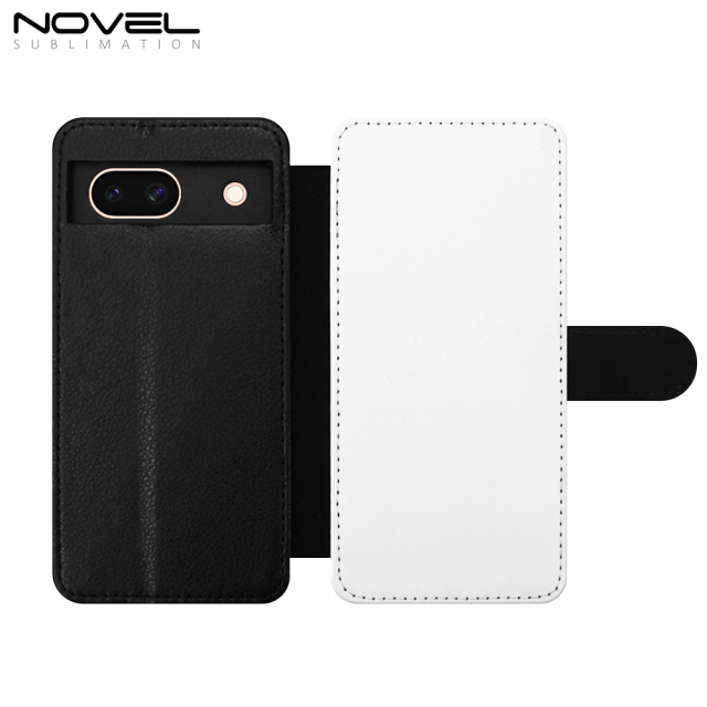 Sublimation Blank PU Leather Flip Phone Case Wallet TPU Inside with Card Holder and Stand for Google Pixel 8a,7a Series