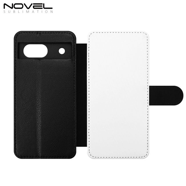 Sublimation Blank PU Leather Flip Phone Case Wallet TPU Inside with Card Holder and Stand for Google Pixel 8a,7a Series