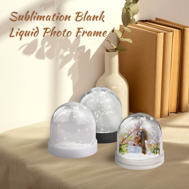 New Arrival Sublimation Photo Snow Globe with Black Base Creative Gifts Customized Photo Frame