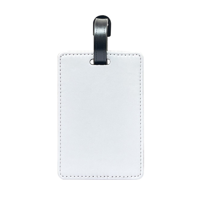 Sublimation PU Leather Luggage Tag Bag Tag White Heat Transfer Name Tag Blank Suitcase Tags Travel Business ID Card