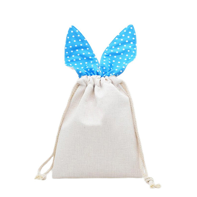 Sublimation Easter Bundle Pocket Blank Linen Rabbit Ear Bundle Pocket Drawstring Bag
